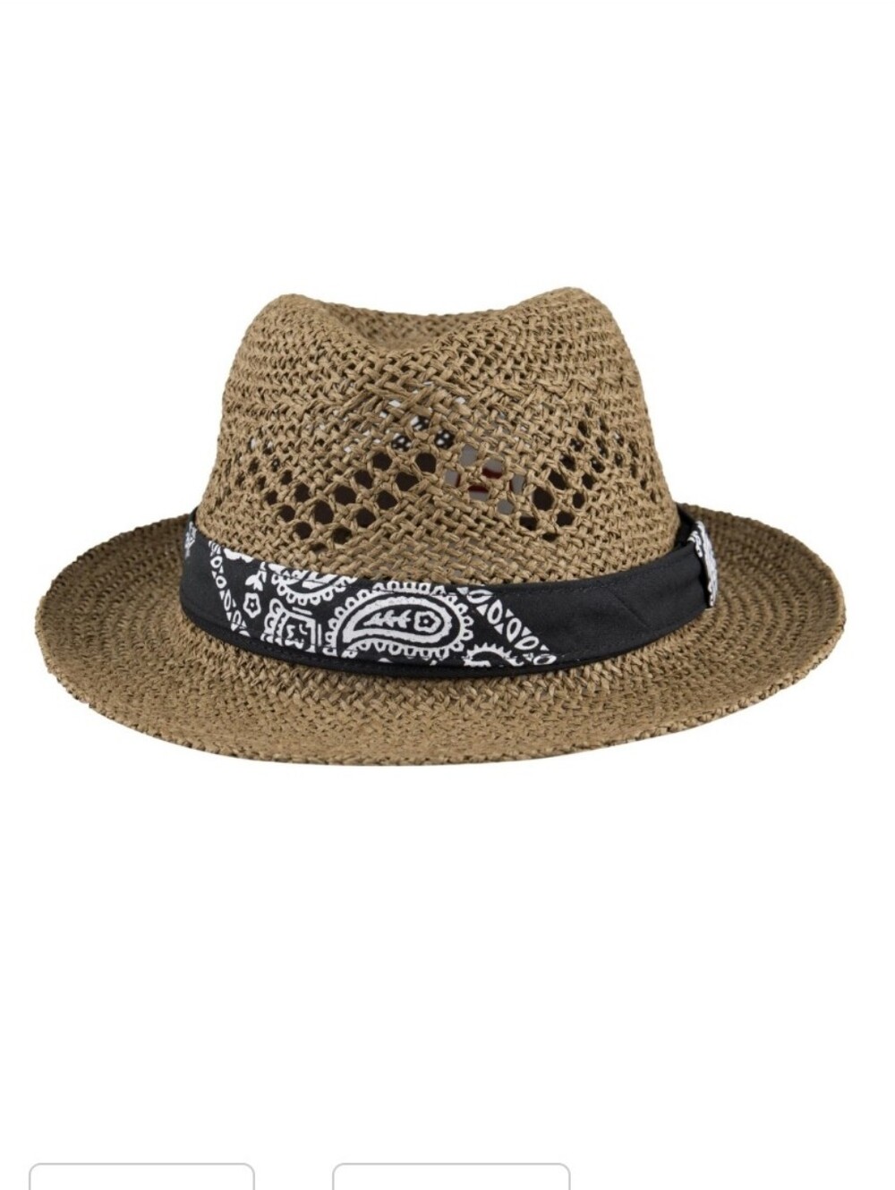 Levi's Unisex Packable Open Weave Fedora Hat - Brown
